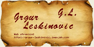 Grgur Leškinović vizit kartica